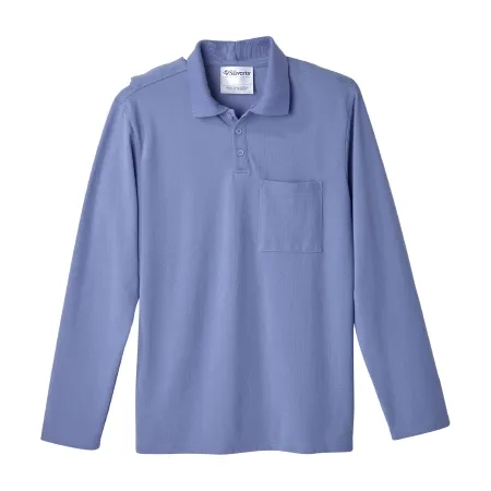Silverts Adaptive - SV50780_CIE_M - Adaptive Polo Shirt Silverts Medium Ceil Blue 1 Pocket Long Sleeve Male