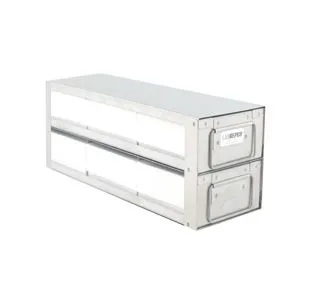 Fisher Scientific - NC2291901 - Cryo Storage Box Freezer Rack 5-1/2 X 6-1/2 X 16-3/4 Inch Metallic Color / White Stainless Steel / Fiberboard Box 6 Box Per Rack Capacity