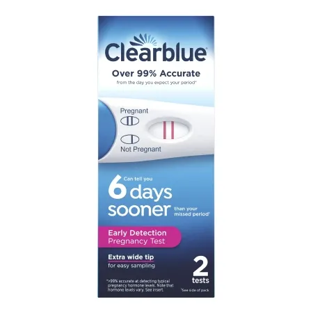 Procter & Gamble - Clearblue - 63347260193 - Reproductive Health Test Kit Clearblue Hcg Pregnancy Test 2 Tests Clia Waived