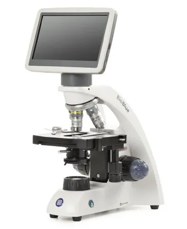 Globe Scientific - BioBlue - EBB-4220-LCD - Bioblue Compound Microscope Digital Head With 7-inch Lcd Screen Semi-plan 4x,10x, S40x 100 To 250vac Mechanical Stage With X-y Translation Stage