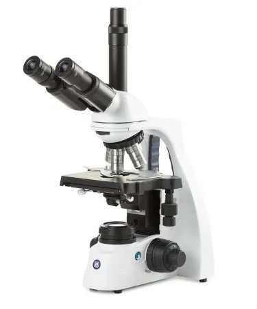 Globe Scientific - bScope - EBS-1153-PLI - Bscope Compound Microscope Siedentopf Type Trinocular Head E-plan Ios 4x, 10x, S40x, S100x Oil Immersion 100 To 240v Mechanical Stage With Integrated Rackless X-y
