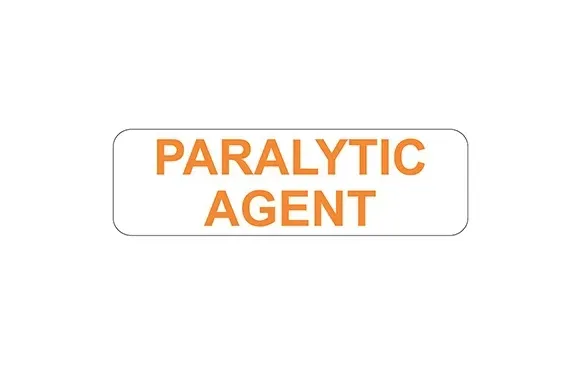Health Care Logistics - Indeed - 17352 - Pre-printed Label Indeed Auxiliary Label White Paper Paralytic Agent Orange Safety And Instructional 3/4 X 2-1/2 Inch