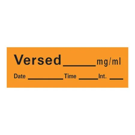 Precision Dynamics - Timemed - From: AN-11 To: AN-7 -  Drug Label  Anesthesia Label Tape Versed_mg/mL Date_Time_Int_ Orange 1/2 X 1 1/2 Inch