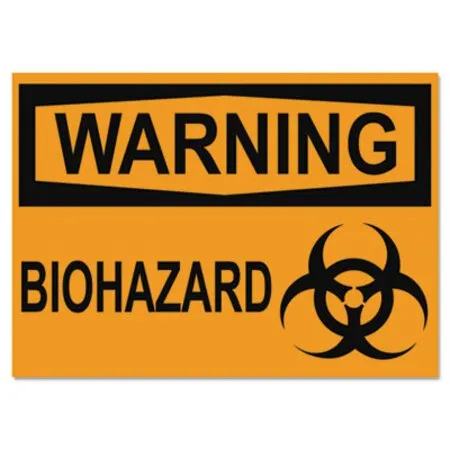 Headline Sign - USS-5498 - Osha Safety Signs, Warning Biohazard, Orange/black, 10 X 14