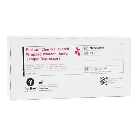 Puritan Medical Products - 710CHERRY - Blade, Tongue Jr N/s Cherry 50s Purmed