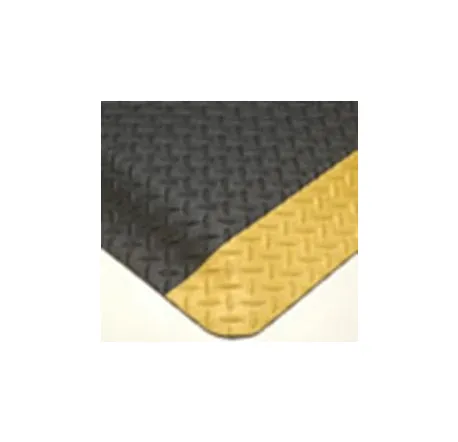 Fisher Scientific - UltraSoft Diamond-Plate SpongeCote - 19042225 - Anti-fatigue Floor Mat Ultrasoft Diamond-plate Spongecote 3 X 5 Foot Black / Yellow Pvc / Nitrile Infused Sponge