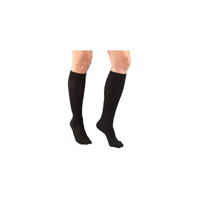 Truform - Ladies' Rib Pattern Socks - From: 1973BL-L To: 1973WH-S - Womens Rib Patten Knee High Sock 15 20 Gradient Med