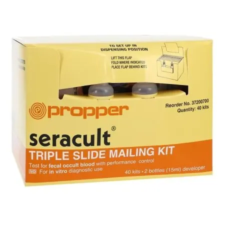 Propper - 37200700 - Seracult Mailing Kit Cancer Screening Patient Sample Collection and Screening Kit Seracult Mailing Kit Fecal Occult Blood Test (FOBT) 40 Tests CLIA Waived