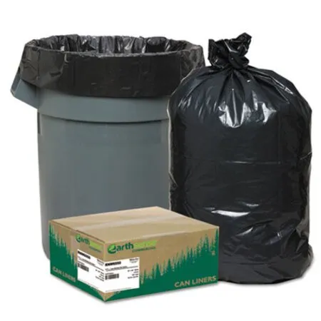Earthsense Commercial - WBI-RNW6050 - Linear Low Density Recycled Can Liners, 60 Gal, 1.25 Mil, 38 X 58, Black, 10 Bags/roll, 10 Rolls/carton