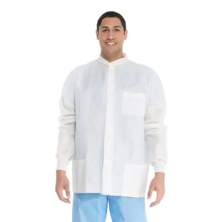 O & M Halyard - 10072 - O&M Halyard Lab Jacket White Large Hip Length Disposable