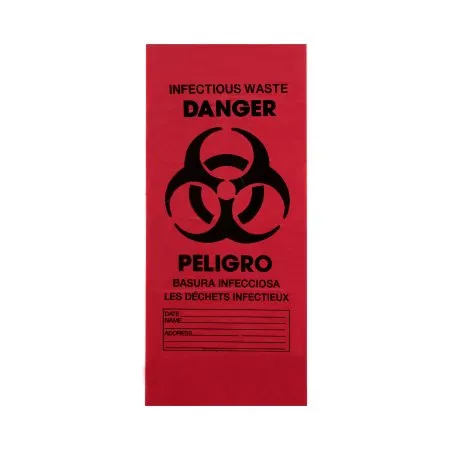 Medegen Medical - RS304314RH - Infectious Waste Bag with Biohazard Symbol, 30&frac12;" x 43", Red, 14 mic, 30-32 Gal, 25/bx, 10 bx/cs