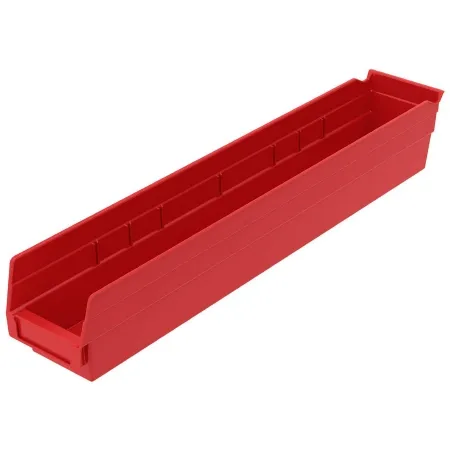 Akro-Mils - 30124RED - Shelf Bin Red Industrial Grade Polymers 4 X 4-1/8 X 23-5/8 Inch