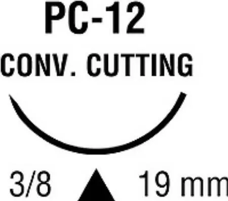 Covidien - Polysorb - SL-1654 - Absorbable Suture With Needle Polysorb Polyester Pc-12 3/8 Circle Conventional Cutting Needle Size 3 - 0 Braided