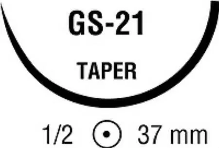 Covidien - Surgilon - 88861971-71 - Nonabsorbable Suture with Needle Surgilon Nylon GS -21 1/2 Circle Taper Point Needle Size 1 Braided