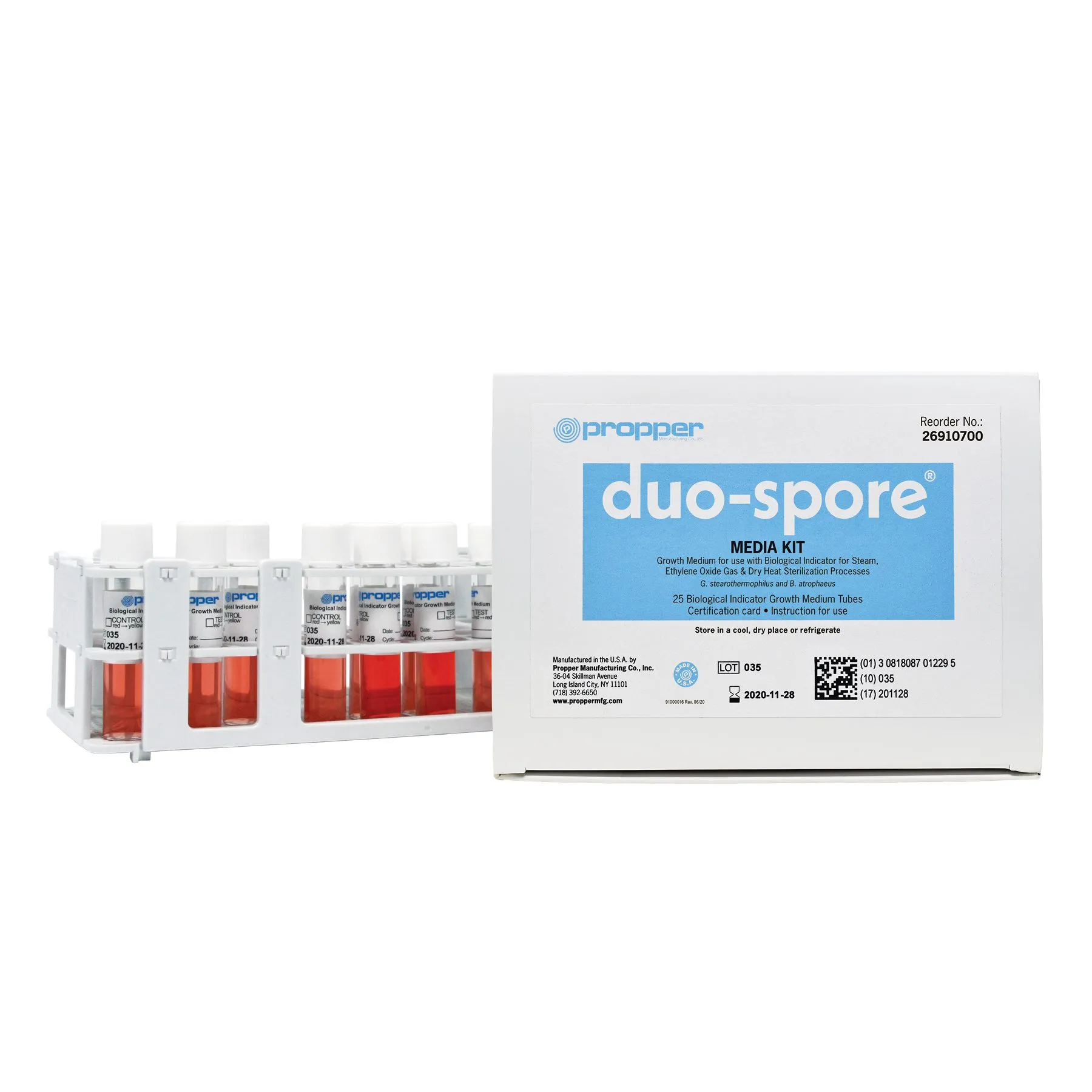 Propper - From: 26909600 To: 26909700 - Manufacturing Duo Spore Biological Indicator Test Strip