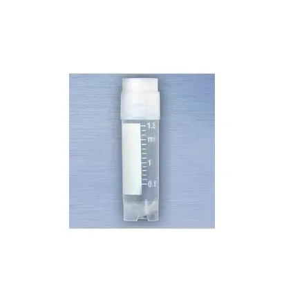 Globe Scientific - 3012-50 - Cryoclear Vials, Sterile, External Threads, Attached Screwcap With Co-molded Thermoplastic Elastomer (tpe) Sealing Layer, Round Bottom, Self-standing, Printed Graduations, Writing Space And Barcode