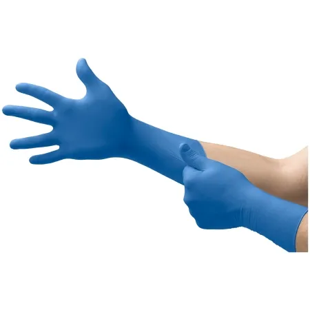 Microflex Medical - SafeGrip - SG-375-S - Exam Glove Safegrip Small Nonsterile Latex Extended Cuff Length Textured Fingertips Blue Chemo Tested