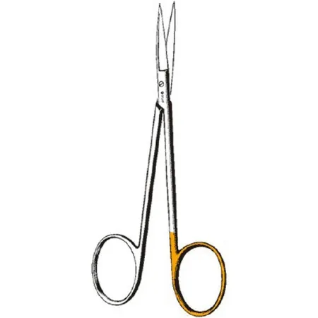 Sklar - 15-3590 - Iris Scissors Sklarcut 4-1/2 Inch Length Or Grade Stainless Steel Finger Ring Handle Curved Sharp Tip / Sharp Tip