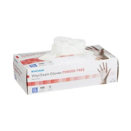 McKesson - 14-120 - Exam Glove X Large NonSterile Vinyl Standard Cuff Length Smooth Clear Not Rated