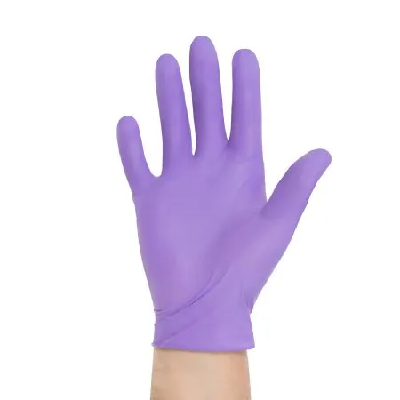 O & M Halyard - Purple Nitrile-Xtra - 50603 - O&M Halyard Purple Nitrile Xtra Exam Glove Purple Nitrile Xtra Large NonSterile Nitrile Extended Cuff Length Textured Fingertips Purple Chemo Tested