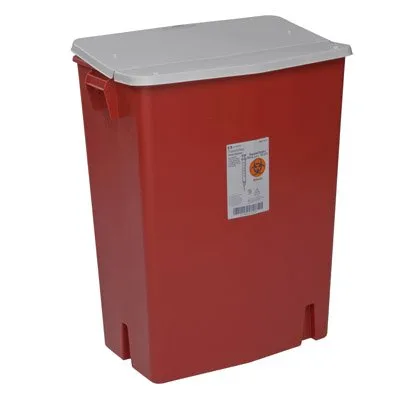 Cardinal - SharpSafety - 8930SA -  Sharps Container  Red Base 27 1/2 H X 15 1/4 D X 21 1/4 W Inch Horizontal / Vertical Entry 30 Gallon