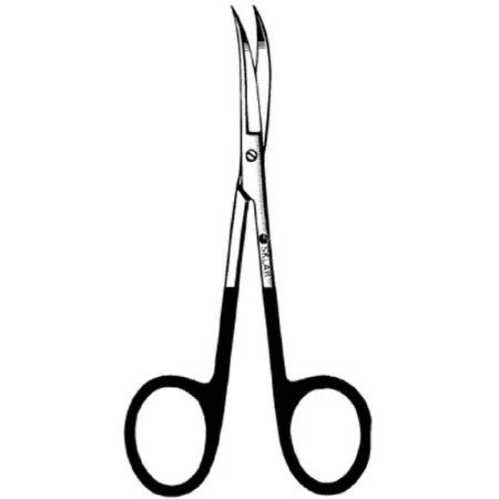 Sklar - 15-3457 - Iris Scissors Sklarhone 4-1/2 Inch Length Or Grade Stainless Steel Finger Ring Handle Curved Sharp Tip / Sharp Tip