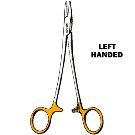 Sklar - 21-9016 - Needle Holder 6 Inch Length Straight Serrated Tip Finger Ring Handle