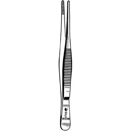 Sklar - 22-1164 - Dressing Forceps 6 Inch Length Surgical Grade Stainless Steel Nonsterile Nonlocking Thumb Handle Straight Serrated Tip