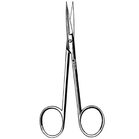 Sklar - 23-1148 - Iris Scissors Sklarlite 3-1/2 Inch Length Or Grade Stainless Steel Finger Ring Handle Straight Sharp Tip / Sharp Tip