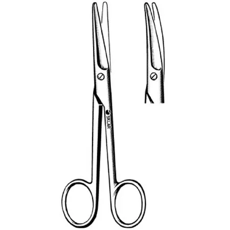 Sklar - 23-1166 - Dissecting Scissors Sklarlite Mayo 5-1/2 Inch Length Or Grade Stainless Steel Nonsterile Finger Ring Handle Curved Blunt Tip / Blunt Tip