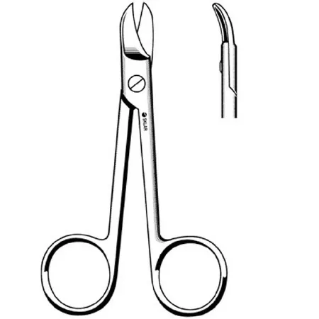 Sklar - 24-2346 - Dental Scissors Sklar 4 Inch Length Or Grade Stainless Steel Finger Ring Handle Curved Sharp Tip / Sharp Tip