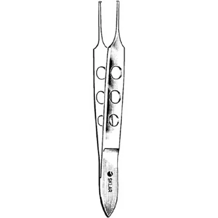 Sklar - 66-4133 - Tissue Forceps Sklar Bishop-harmon 3-1/4 Inch Length Surgical Grade Stainless Steel Nonsterile Nonlocking Fenestrated Thumb Handle Straight Extra Delicate, Micro Tips With 1 X 2 Teeth