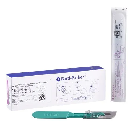 Aspen Surgical - Bard-Parker - 372615 - Products Bard Parker Safety Scalpel Bard Parker Conventional No. 15 Stainless Steel / Plastic Nonslip Grip Handle with Centimeter Scale Sterile Disposable
