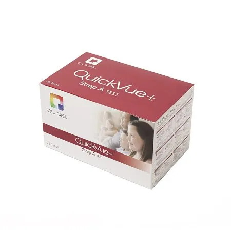 Quidel - QuickVue+ Strep A - From: 20108 To: 20402 -  Respiratory Test Kit  Infectious Disease Immunoassay Strep A Test Throat Swab Sample 25 Tests Non CLIA Waived