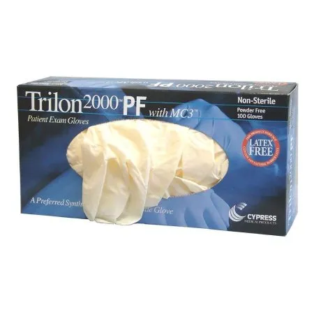 McKesson - Trilon 2000 PF with MC3 - 25-930 -  Exam Glove  Small NonSterile Stretch Vinyl Standard Cuff Length Smooth Ivory Not Rated WITH PROP. 65 WARNING
