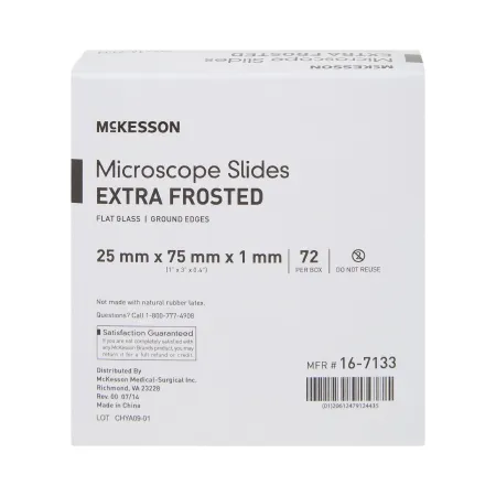 McKesson - 16-7133 - Microscope Slide 1 X 3 Inch X 1 mm Extra Frosted End