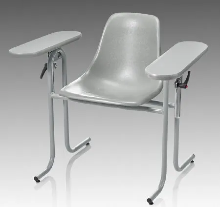 McKesson - 63-20PSF - Blood Drawing Chair McKesson Double Fixed Armrests Gray