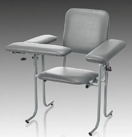 McKesson - 63-20USUF-2 - Blood Drawing Chair McKesson 1 Straight Arm / 1 Flip Up Arm Gray