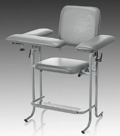 McKesson - 63-20UTUF-1 - Blood Drawing Chair McKesson 1 Straight Arm / 1 Flip Up Arm Blue