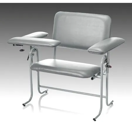 McKesson - 63-20USUFX-2 - Blood Drawing Chair McKesson 1 Straight Arm / 1 Flip Up Arm Gray