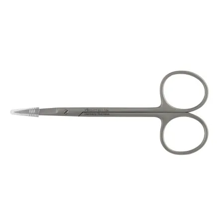 McKesson - 43-1-104 - Argent Iris Scissors Argent 4 1/2 Inch Surgical Grade Stainless Steel Finger Ring Handle Straight Sharp Tip / Sharp Tip