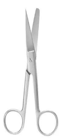McKesson - 43-1-272 - Argent Operating Scissors Argent 5 1/2 Inch Length Surgical Grade Stainless Steel Finger Ring Handle Straight Sharp Tip / Blunt Tip