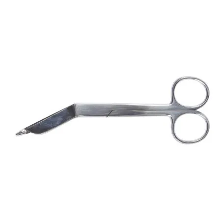 McKesson - 43-2-231 - Bandage Scissors McKesson Lister 5-1/2 Inch Length Office Grade Stainless Steel NonSterile Finger Ring Handle Angled Blunt Tip / Blunt Tip