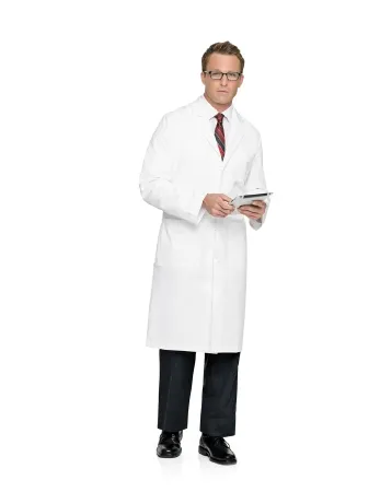 Landau Uniforms - 3138WWF36 - Lab Coat White Size 36 Knee Length 100% Cotton Super Twill Reusable