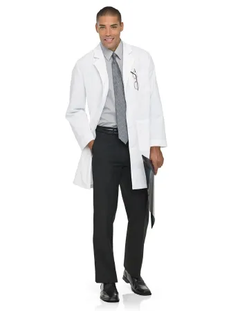 Landau Uniforms - 3187WWYMED - Lab Coat White Medium Knee Length 65% Polyester / 35% Cotton Reusable
