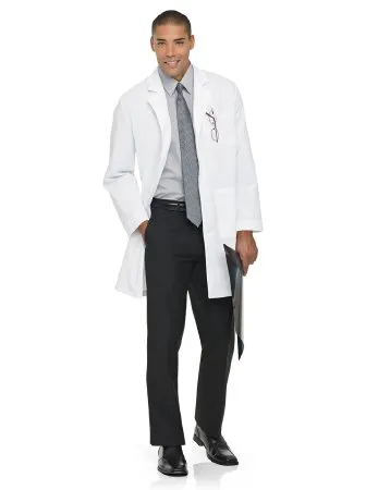 Landau Uniforms - 3187WWYLGE - Lab Coat White Large Knee Length 65% Polyester / 35% Cotton Reusable