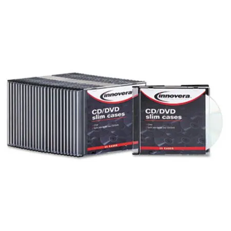 Innovera - IVR-85825 - Cd/dvd Slim Jewel Cases, Clear/black, 25/pack