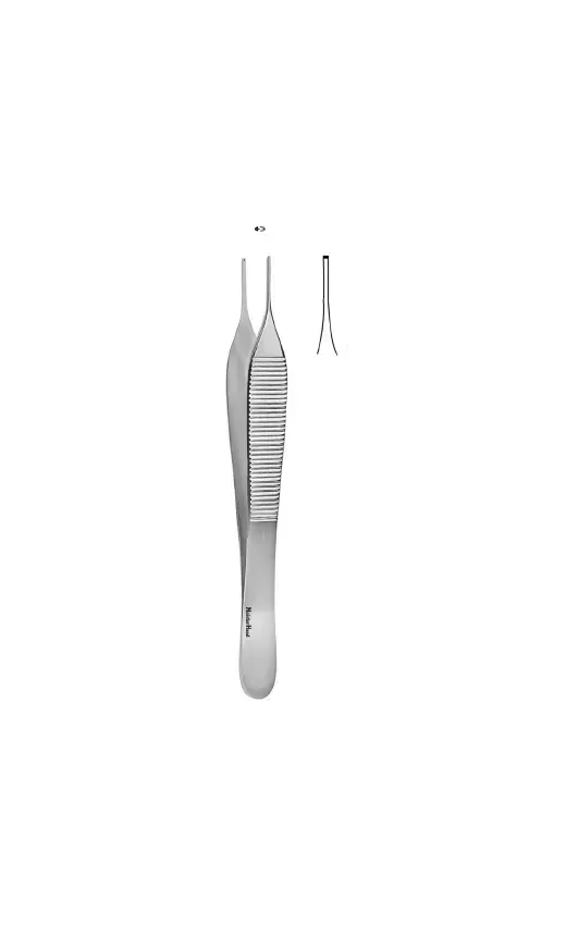 Integra Lifesciences - Meisterhand - Mh17-2500 - Micro Tissue Forceps Meisterhand Adson 4-3/4 Inch Length Surgical Grade German Stainless Steel Nonsterile Nonlocking Thumb Handle Straight 1 X 2 Teeth