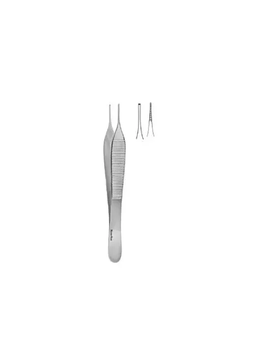 Integra Lifesciences - MeisterHand - MH17-2510 - Micro Dressing Forceps Meisterhand Adson 4-3/4 Inch Length Surgical Grade German Stainless Steel Nonsterile Nonlocking Thumb Handle Straight Serrated Tips