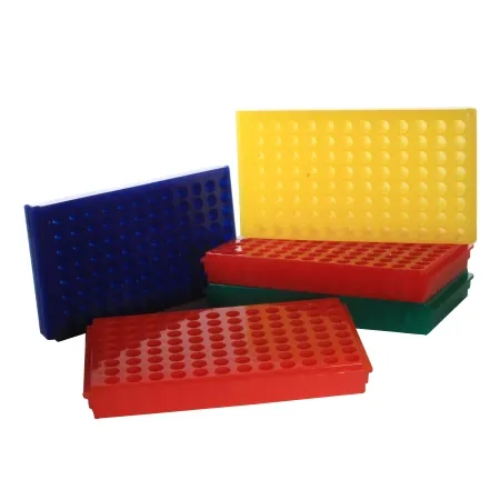 Bio Plas - 0091 - Microcentrifuge Tube Rack 96 Place 0.5 Ml Tube Size / Reverse Side 1.5 To 2.0 Ml Tube Size Assorted Nonfluorescent Colors